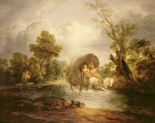 フォードを横断するカントリーカート、1786年頃